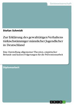 Zur Erklärung des gewalttätigen Verhaltens türkischstämmiger männlicher Jugendlicher in Deutschland (eBook, PDF) - Schmidt, Stefan