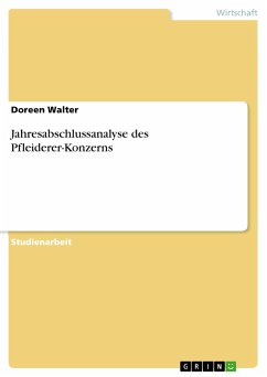 Jahresabschlussanalyse des Pfleiderer-Konzerns (eBook, PDF) - Walter, Doreen