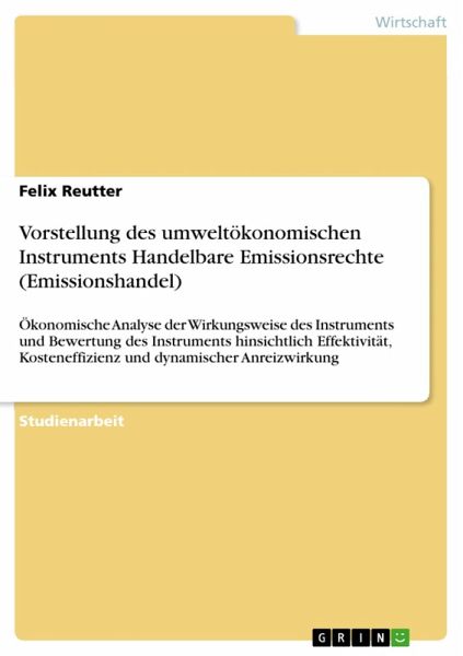 Vorstellung des umweltökonomischen Instruments Handelbare Emissionsrechte (Emissionshandel) (eBook, ePUB)