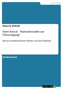 Ernst Krieck - Nationalsozialist aus Überzeugung? (eBook, PDF)