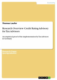 Research Overview Credit Rating Advisory for Tax Advisors (eBook, PDF) - Laufer, Thomas