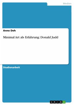 Minimal Art als Erfahrung: Donald Judd (eBook, PDF)