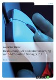 Evaluierung der Testautomatisierung mit SAP Solution Manager 7.1 (eBook, PDF)