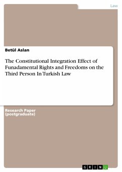 The Constitutional Integration Effect of Funadamental Rights and Freedoms on the Third Person In Turkish Law (eBook, PDF)