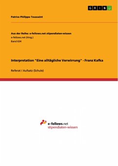 Interpretation &quote;Eine alltägliche Verwirrung&quote; - Franz Kafka (eBook, PDF)