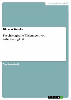 Psychologische Wirkungen von Arbeitslosigkeit (eBook, PDF)