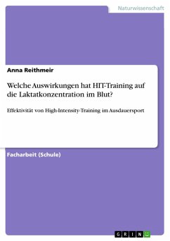 Welche Auswirkungen hat HIT-Training auf die Laktatkonzentration im Blut? (eBook, ePUB)