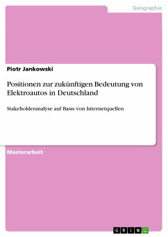 Positionen zur zukünftigen Bedeutung von Elektroautos in Deutschland (eBook, PDF) - Jankowski, Piotr