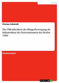 Die Öffentlichkeit der Bürgerbewegung als Infrastruktur der Demonstranten des Herbst 1989 (eBook, PDF)