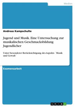 Jugend und Musik: Eine Untersuchung zur musikalischen Geschmacksbildung Jugendlicher unter besonderer Berücksichtigung des Aspekts ´Musik und Gewalt´ (eBook, PDF)