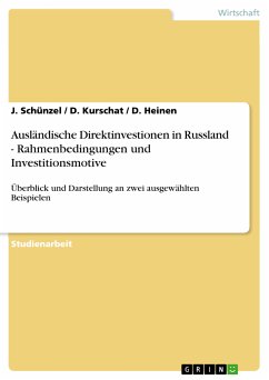 Ausländische Direktinvestionen in Russland - Rahmenbedingungen und Investitionsmotive (eBook, PDF) - Schünzel, J.; Kurschat, D.; Heinen, D.