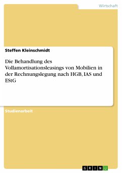 Die Behandlung des Vollamortisationsleasings von Mobilien in der Rechnungslegung nach HGB, IAS und EStG (eBook, PDF)