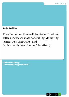 Erstellen einer Power-Point-Folie für einen Jahresüberblick in der Abteilung Marketing (Unterweisung Groß- und Außenhandelskaufmann / -kauffrau) (eBook, PDF) - Müller, Anja