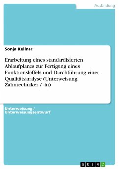 Erarbeitung eines standardisierten Ablaufplanes zur Fertigung eines Funktionslöffels und Durchführung einer Qualitätsanalyse (Unterweisung Zahntechniker / -in) (eBook, ePUB) - Kellner, Sonja