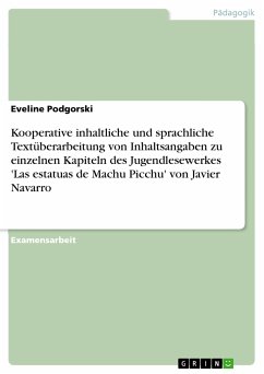 Kooperative inhaltliche und sprachliche Textüberarbeitung von Inhaltsangaben zu einzelnen Kapiteln des Jugendlesewerkes 'Las estatuas de Machu Picchu' von Javier Navarro (eBook, PDF)