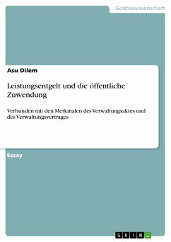 Leistungsentgelt und die öffentliche Zuwendung (eBook, PDF) - Dilem, Asu