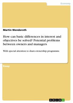 How can basic differences in interest and objectives be solved? Potential problems between owners and managers (eBook, PDF)