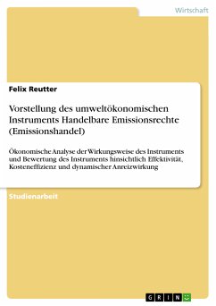 Vorstellung des umweltökonomischen Instruments Handelbare Emissionsrechte (Emissionshandel) (eBook, PDF) - Reutter, Felix