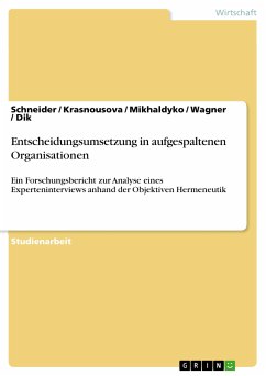 Entscheidungsumsetzung in aufgespaltenen Organisationen (eBook, PDF) - Schneider; Krasnousova; Mikhaldyko; Wagner; Dik