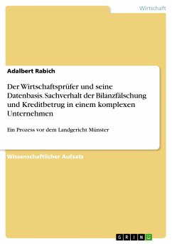 Der Wirtschaftsprüfer und seine Datenbasis. Sachverhalt der Bilanzfälschung und Kreditbetrug in einem komplexen Unternehmen (eBook, PDF) - Rabich, Adalbert