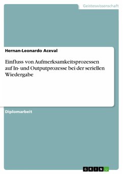 Cover Einfluss von Aufmerksamkeitsprozessen auf In- und Outputprozesse bei der seriellen Wiedergabe (eBook, ePUB)