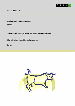 Unterrichtsskript Betriebswirtschaftslehre (eBook, PDF) - Wünsche, Manfred