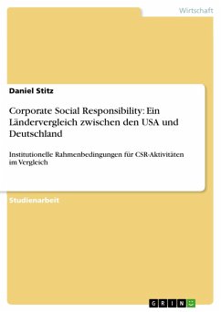 Corporate Social Responsibility: Ein Ländervergleich zwischen den USA und Deutschland (eBook, PDF)