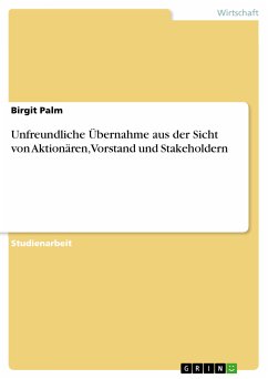 Unfreundliche Übernahme aus der Sicht von Aktionären, Vorstand und Stakeholdern (eBook, PDF) - Palm, Birgit