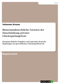 Binnenmarktrechtliche Grenzen der Einschränkung privater Glücksspielangebote (eBook, PDF) - Krause, Johannes