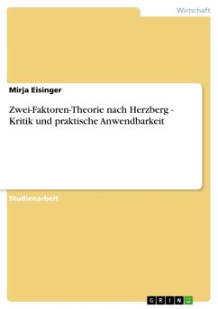 Zwei-Faktoren-Theorie nach Herzberg - Kritik und praktische Anwendbarkeit (eBook, ePUB)