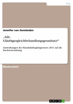 „Ade, Gläubigergleichbehandlungsgrundsatz?“ (eBook, PDF) - von Gemünden, Jennifer