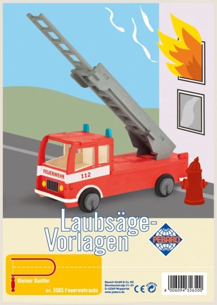 PEBARO 356S - Laubsägevorlage Feuerwehrauto, 1 Platte, Größe DIN A4 PEBARO 356S - Laubsägevorlage Feuerwehrauto, 1 Platte, Größe DIN A4