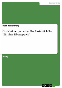 Gedichtinterpretation: Else Lasker-Schüler 