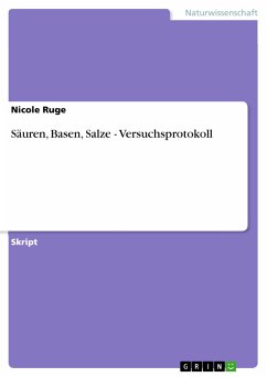 Säuren, Basen, Salze - Versuchsprotokoll (eBook, PDF)