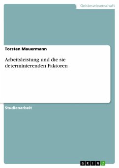 Arbeitsleistung und die sie determinierenden Faktoren (eBook, PDF) - Mauermann, Torsten