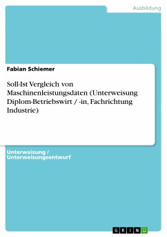 Soll-Ist Vergleich von Maschinenleistungsdaten (Unterweisung Diplom-Betriebswirt / -in, Fachrichtung Industrie) (eBook, PDF) - Schiemer, Fabian