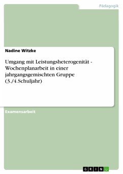 Umgang mit Leistungsheterogenität - Wochenplanarbeit in einer jahrgangsgemischten Gruppe (3./4.Schuljahr) (eBook, PDF) - Witzke, Nadine