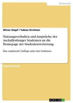 Nutzungsverhalten und Ansprüche der Aschaffenburger Studenten an die Homepage der Studentenvertretung (eBook, PDF)