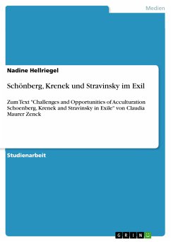 Schönberg, Krenek und Stravinsky im Exil (eBook, PDF) - Hellriegel, Nadine