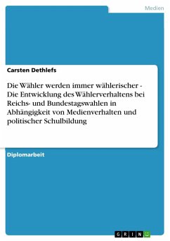 Die Wähler werden immer wählerischer - Die Entwicklung des Wählerverhaltens bei Reichs- und Bundestagswahlen in Abhängigkeit von Medienverhalten und politischer Schulbildung (eBook, PDF)