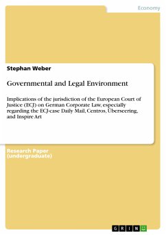 Governmental and Legal Environment (eBook, PDF) - Weber, Stephan