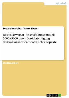 Das Volkswagen–Beschäftigungsmodell 5000x5000 unter Berücksichtigung transaktionskostentheoretischer Aspekte (eBook, PDF) - Spital, Sebastian; Sieper, Marc