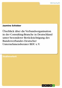 Überblick über die Verbandsorganisation in der Consulting-Branche in Deutschland unter besonderer Berücksichtigung des Bundesverbandes Deutscher Unternehmensberater BDU e.V. (eBook, PDF)