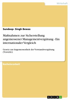 Maßnahmen zur Sicherstellung angemessener Managementvergütung - Ein internationaler Vergleich (eBook, PDF)