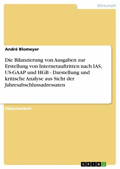 Die Bilanzierung von Ausgaben zur Erstellung von Internetauftritten nach IAS, US-GAAP und HGB - Darstellung und kritische Analyse aus Sicht der Jahresabschlussadressaten (eBook, PDF)