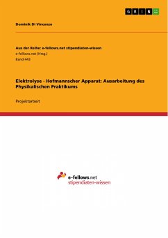 Elektrolyse - Hofmannscher Apparat: Ausarbeitung des Physikalischen Praktikums (eBook, PDF)