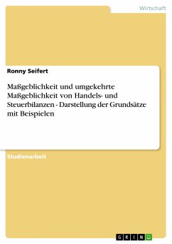 Maßgeblichkeit und umgekehrte Maßgeblichkeit von Handels- und Steuerbilanzen - Darstellung der Grundsätze mit Beispielen (eBook, PDF) Maßgeblichkeit und umgekehrte Maßgeblichkeit von Handels- und Steuerbilanzen - Darstellung der Grundsätze mit Beispielen (eBook, PDF)
