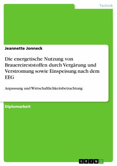 Anpassung und Wirtschaftlichkeitsbetrachtung der energetischen Nutzung von Brauereireststoffen durch Vergärung und Verstromung sowie Einspeisung nach dem EEG (eBook, PDF)