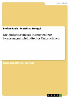 Die Budgetierung als Instrument zur Steuerung mittelständischer Unternehmen (eBook, PDF) - Razik, Stefan; Stengel, Matthias