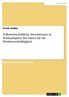 Volkswirtschaftliche Investitionen in Humankapital. Ein Faktor für die Wettbewerbsfähigkeit - Halder, Frank